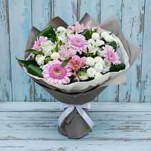 Букет цветов из:  Герберы, Альстромерии и Хризантемы #REPLACE_PRED# Славске