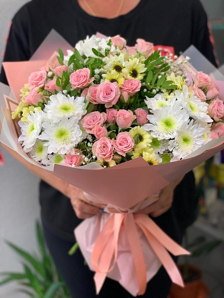 Букет цветов из: Розы и Хризантемы в Славске