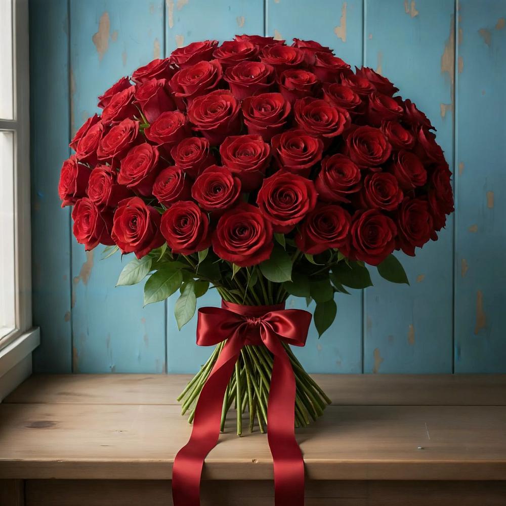 Букет Красные розы Блэк Меджик в Славске