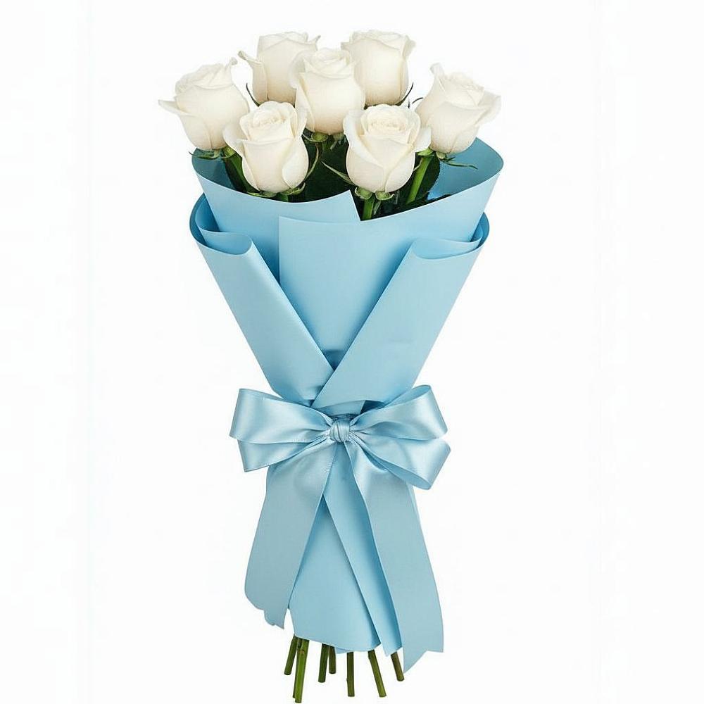 Букет 7 белых роз Проуд в Славске