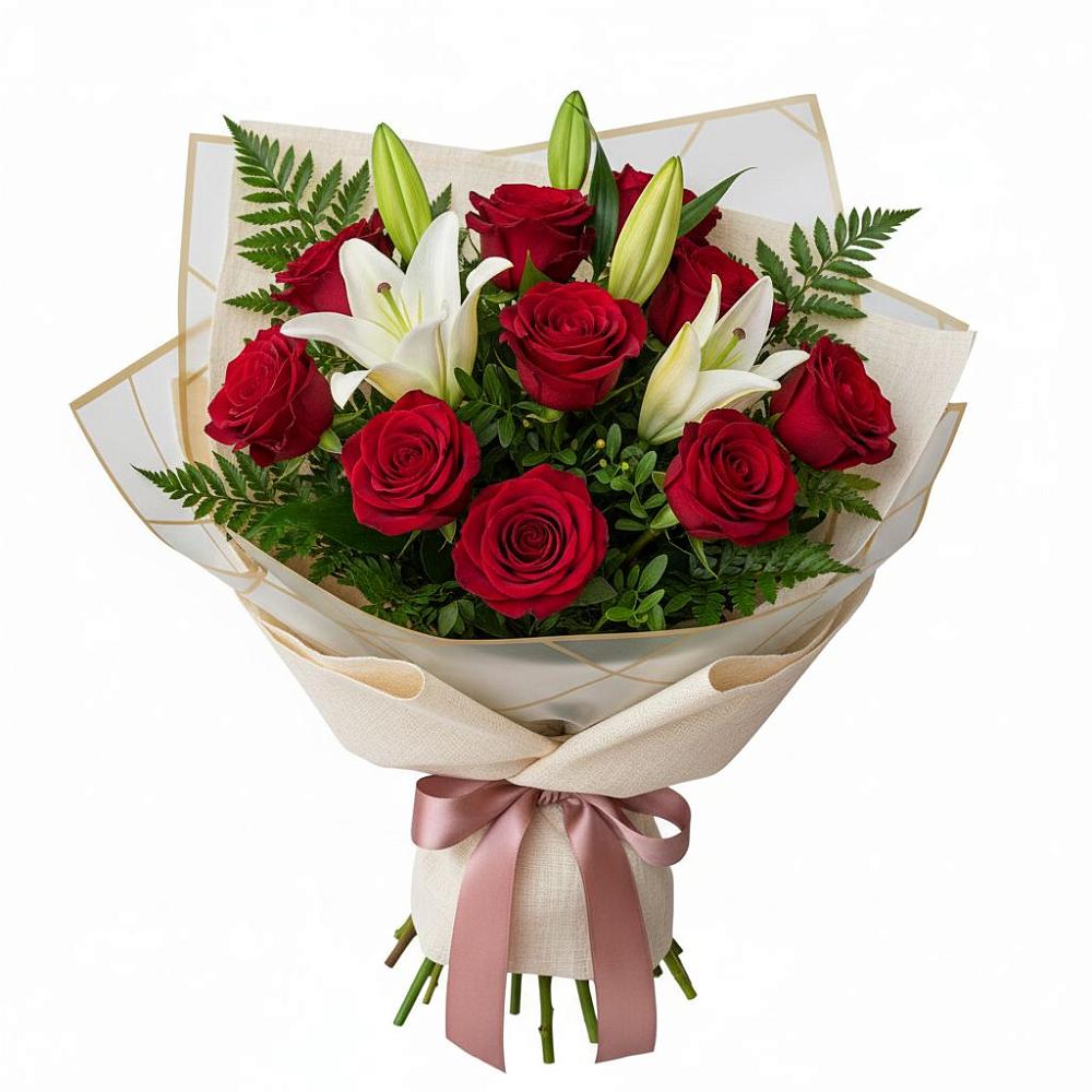 Букет цветов из: Лилии и Розы в Славске