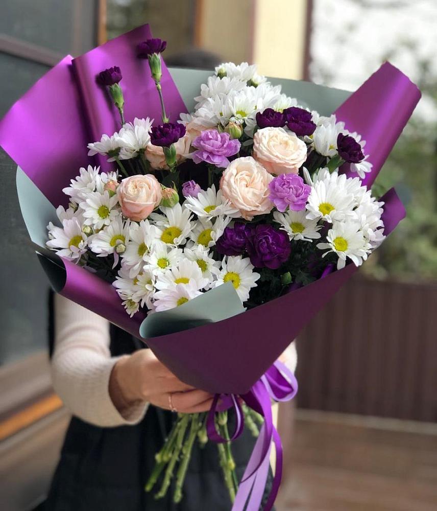 Букет цветов из: Хризантемы, Гвоздики и Розы в Славске