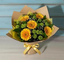 Букет цветов из:  Герберы и Хризантемы в Славске