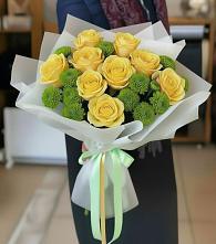 Букет цветов из:  Хризантемы и Розы в Славске