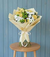 Букет цветов из:  Хризантемы и Розы #REPLACE_PRED# Славске