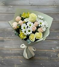 Букет цветов из:  Альстромерии, Розы и Хризантемы в Славске