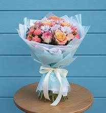 Букет цветов из:  Хризантемы и Розы в Славске