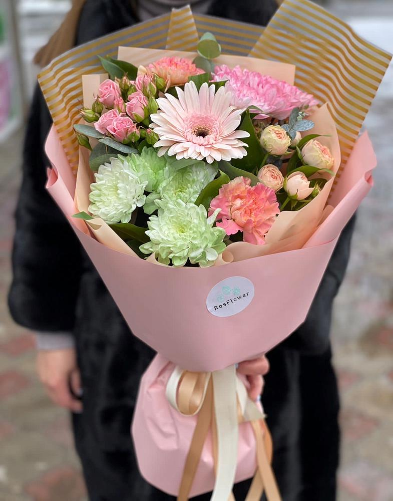 Букет цветов из: Герберы, Хризантемы и Розы в Славске