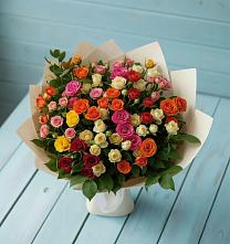 Букет Микс из разноцветных кустовых роз #REPLACE_PRED# Славске